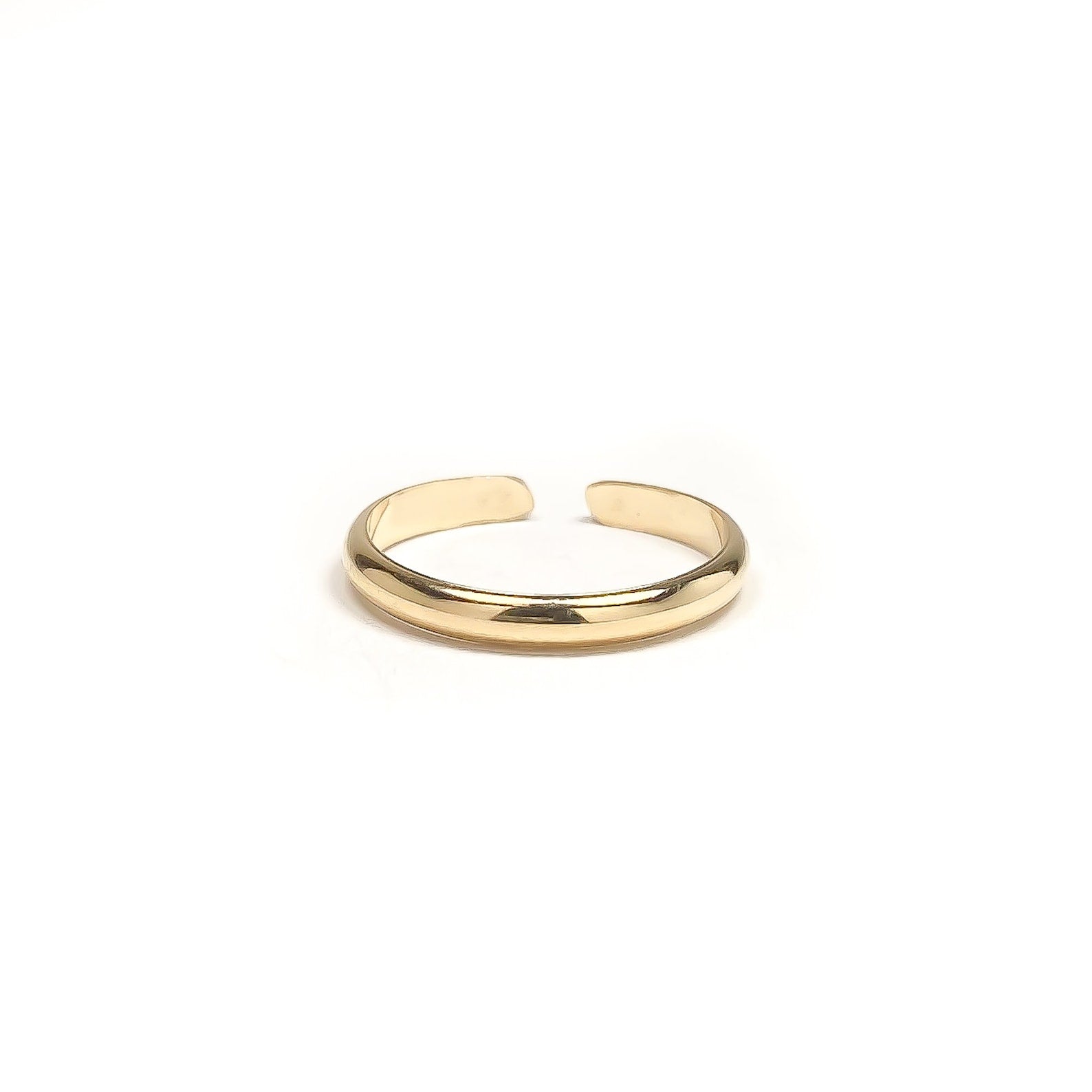 Gold Toe Ring Adjustable Open No Pinch 14k Gold Filled Plain thin Band
