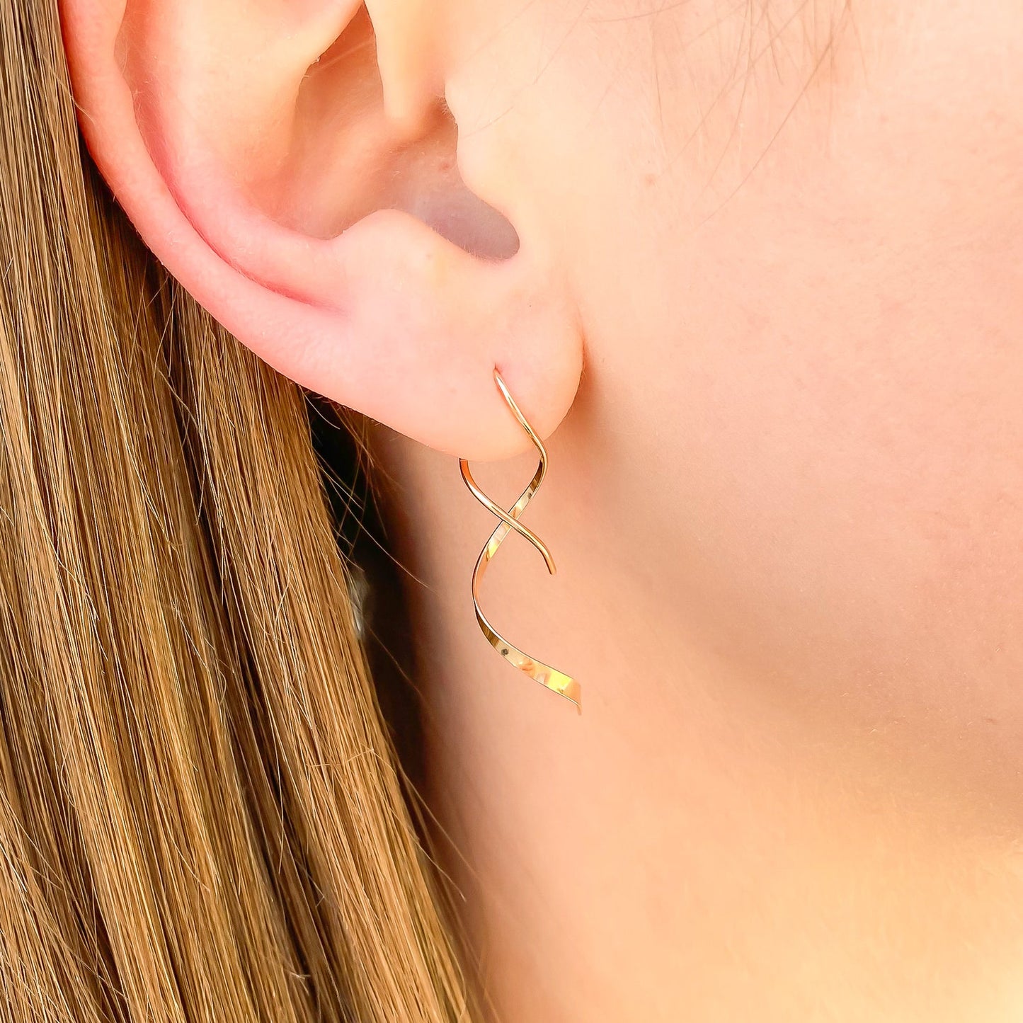 Solid 14K Gold Spiral Earrings