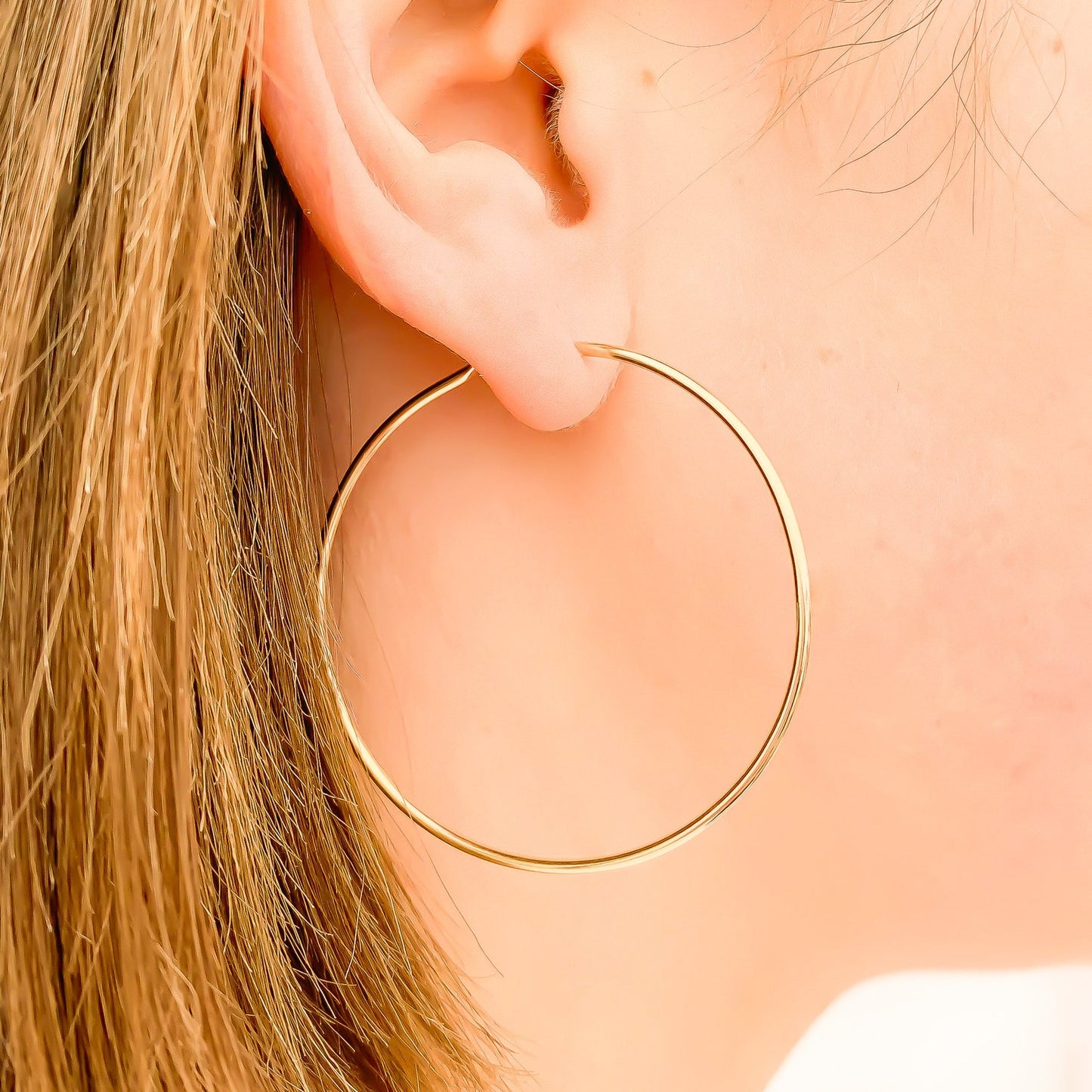 45mm Large Hoop Earrings, 14K Gold Filled