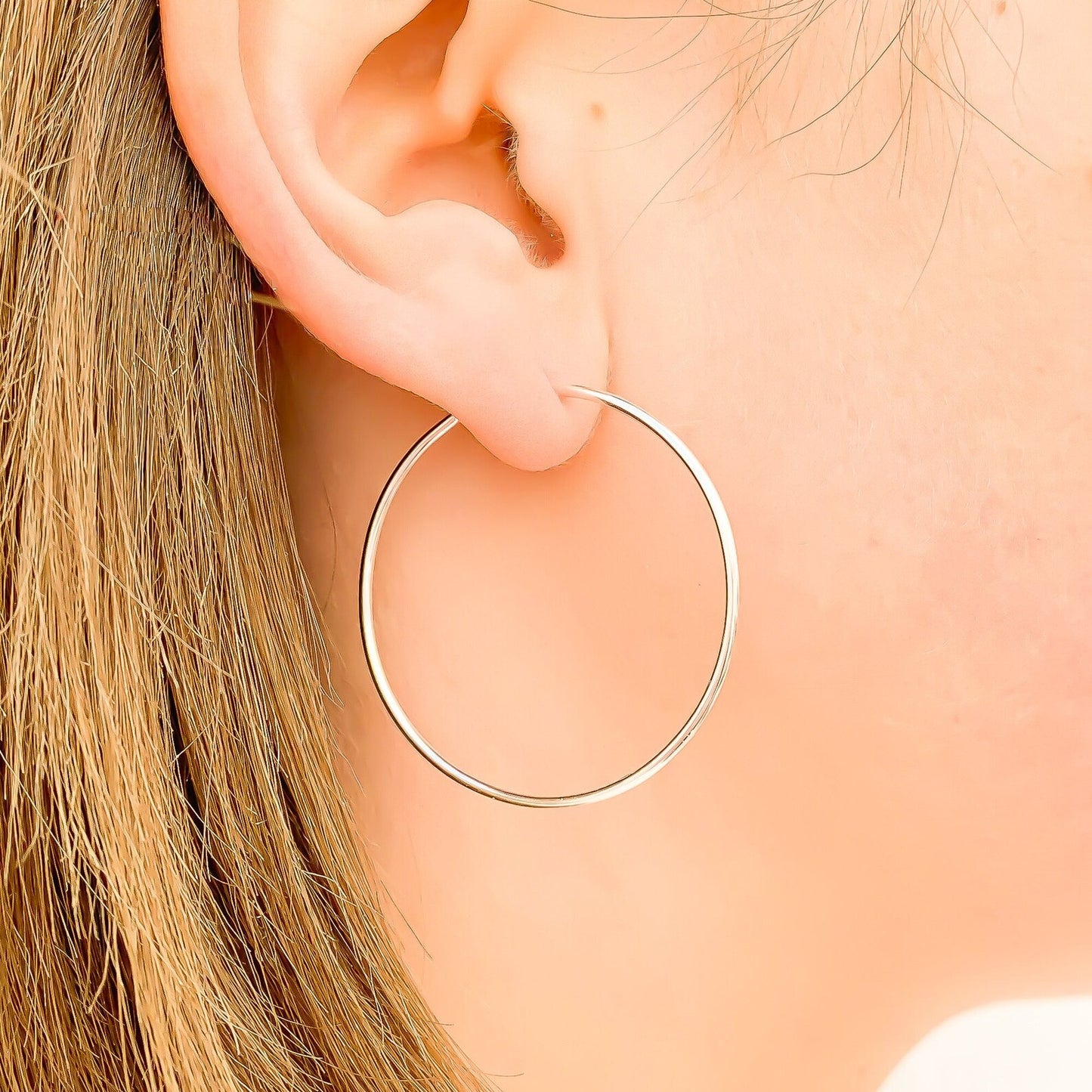 40mm Sterling Silver Hoop Earrings