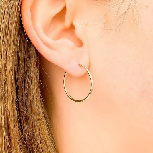25mm Hoop Earrings, 14K Gold Filled