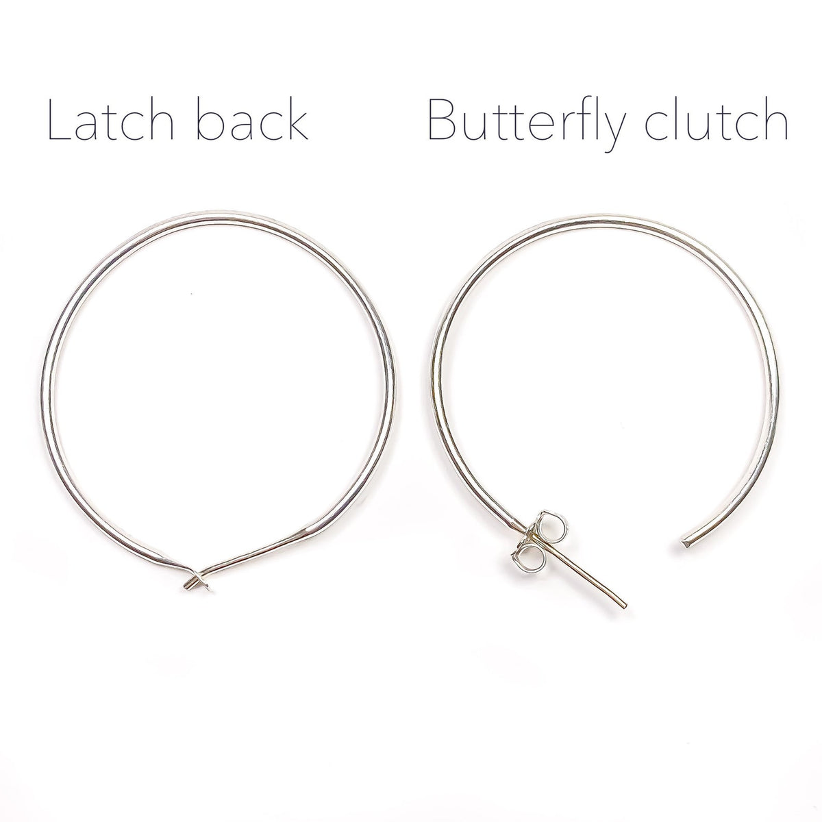 Polished sterling silver hoop earrings 3.25mm wide - Golden Karat Polished sterling silver hoop earrings 3.25mm wide - Golden Karat