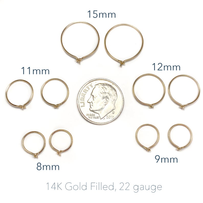 22K Two tone Gold Beaded Hoop Drop Earrings - ER-883