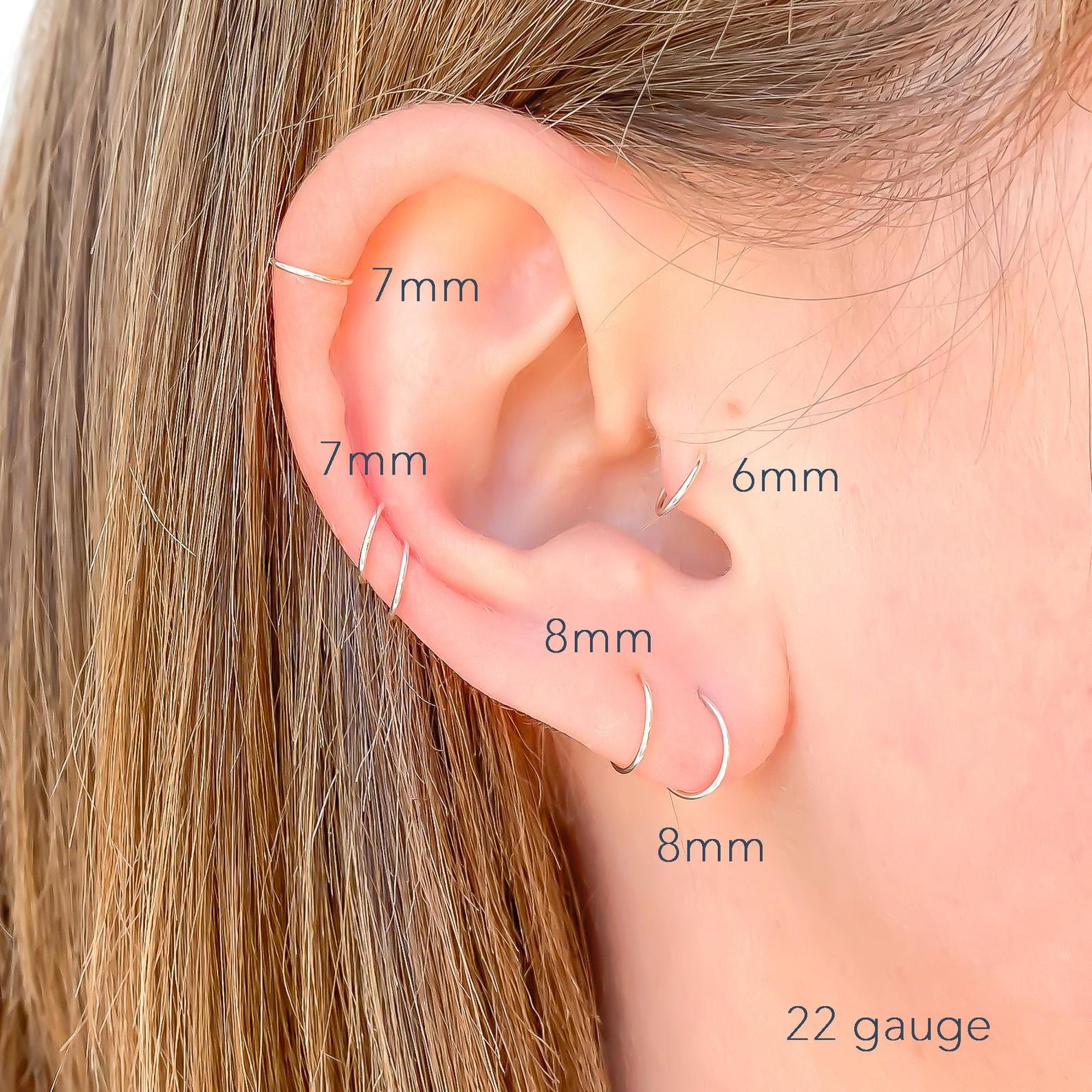 Buy Sterling Silver Hoops Earrings Small Hoop Earrings Forward Helix Earring  Cartilage Hoop Tragus Piercing Conch Piercing Septum Ring Nose Ring Online  in India - Etsy